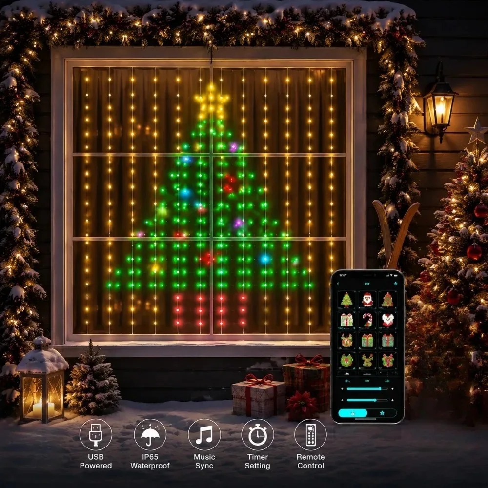 Christmas Light String LED Cur - Lighting Christmas Decor review and price