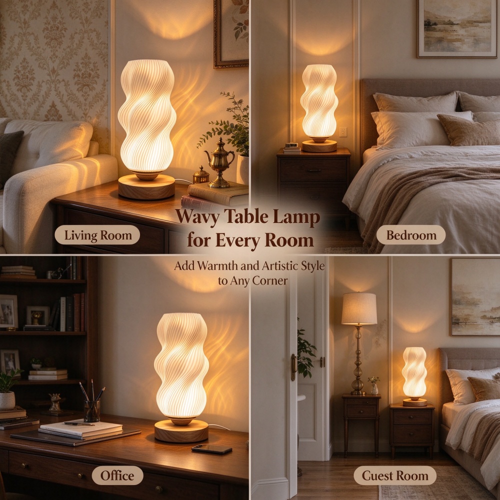 3D Printed Wave Texture Night  - Decor Lighting Lamps review and price
