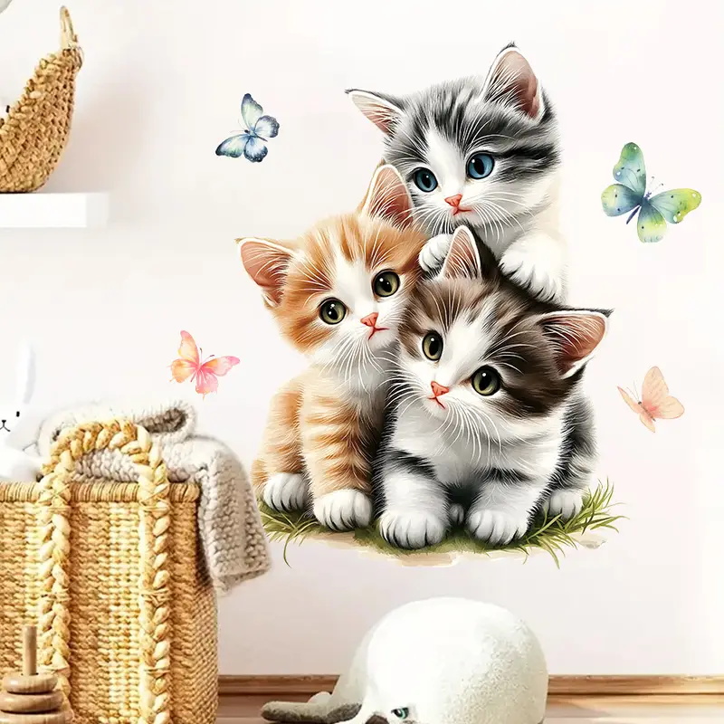 Three Cats with Butterfly Stic - Lighting Mcqueen Bedroom Decor review and price