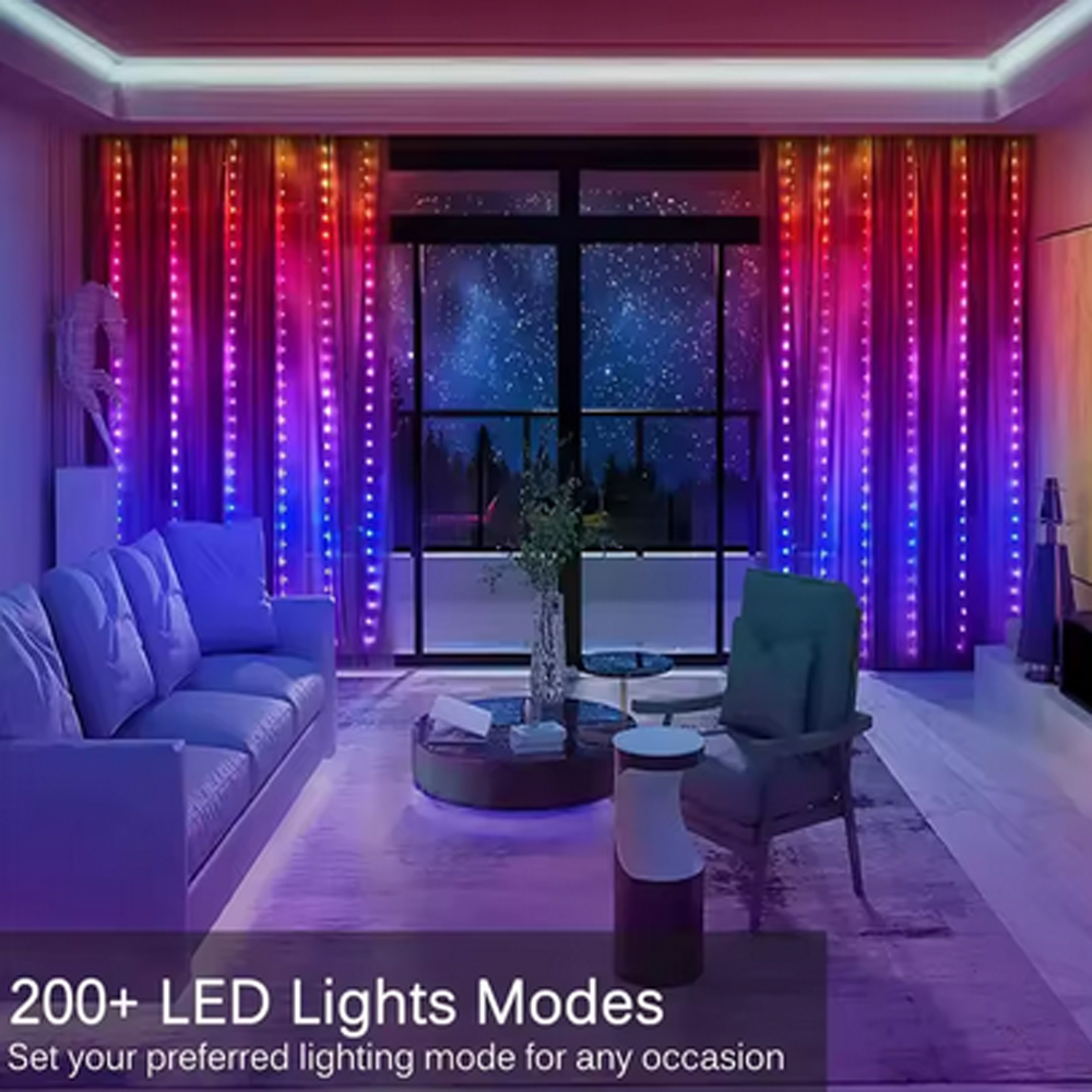 3M RGB Smart LED Curtain Light - Lighting Christmas Decor review and price